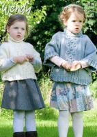 Knitting Pattern - Wendy 6019 - Aran with Wool - Child's Poncho Style Sweater